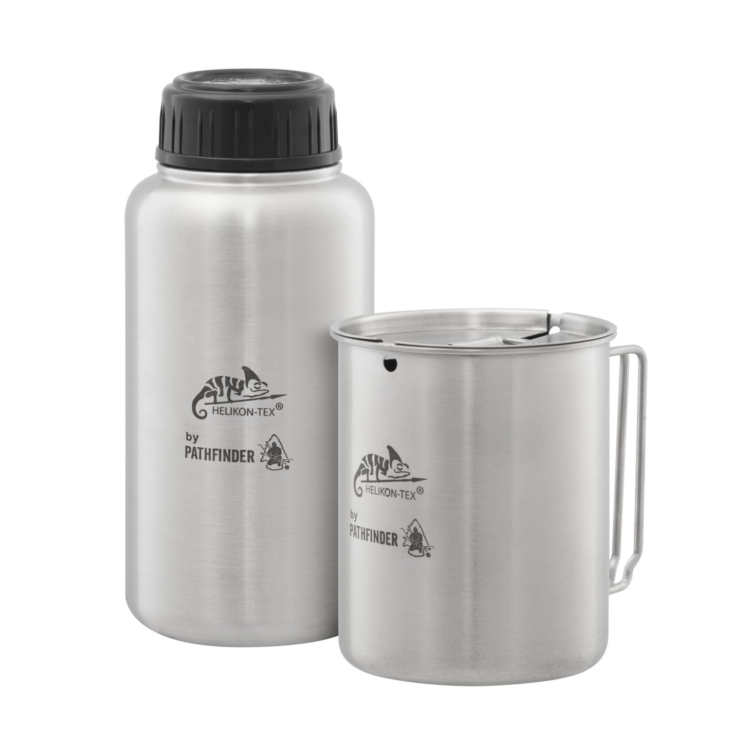 PATHFINDER 32 oz. STELL WATER BOTTLE WITH NESTING CUP SET